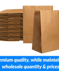 Heavy Duty Brown Kraft Paper Bags 125 Count Large 12 By 7 By 17 Inches 70 Pound Basis Weight Bulk Pack For Takeout Restaurants Retail And Shopping Great For Grocery Stores And Food Service Use