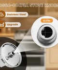 Beefed-Up DG64-00473A Top Burner Dial Knobs for Samsung Gas Range Ovens Replacement, stainless steel detail
