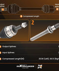 Diagram showing front CV axle shaft assembly pair for Lexus ES300 ES330 RX330 RX350 and Toyota Camry Highlander Solara