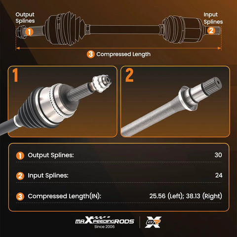 Diagram showing front CV axle shaft assembly pair for Lexus ES300 ES330 RX330 RX350 and Toyota Camry Highlander Solara