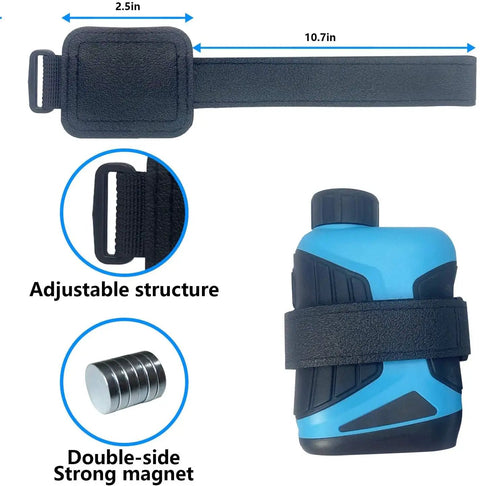 Dope Golf Rangefinder Magnetic Holder With Adjustable Strap for Golf Cart with neodymium magnets and anti-slip PU strap