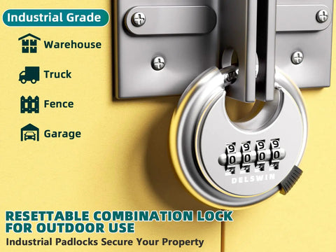 Keyless 4 Digit Combination Padlock With Hardened Steel Shackle Weatherproof Heavy Duty Lock For Sheds Gym Lockers Storage Units Gates And Fences That Keeps Your Gear Safe And Secure
