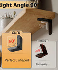Solid As A Rock Heavy Duty L Brackets Quick Fix Corner Supports Stainless Steel under shelving, 90-degree angles for support.