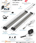 Plug-In Under Cabinet LED Light Bar Kit, 3 Pack 12 Inch, Built-In Adjustable Cable, 6500K Cool White, No Mess Wires, Dimmer Memory