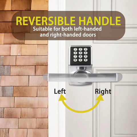 Dawn Electronic Door Lock With Handle And Keypad Smart Keyless Entry for Front Door on exterior, reversible handle