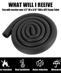 Foam Pipe Insulation Tube For Water Line Freeze Protection And Sharp Edge Guard 1/2 Inch ID By 3/8 Inch Thick And 6 Feet Long