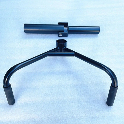 Heavy duty metal V Bar Attachment Handle for rowing and deadlifts with double grip row handle for home gym cable machines.