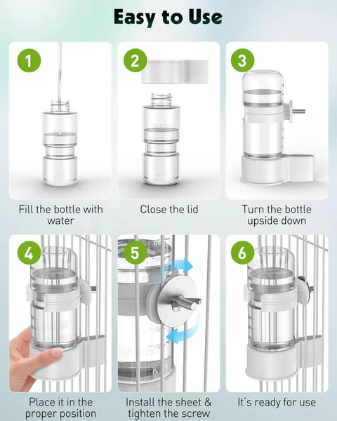 Legit Leak Proof Automatic Bird Water Dispenser With Drip Free Sippin Station For Small Parrots Parakeets Cockatiels And Budgies Smooth Plastic Cage Hydration Bottle 140Ml setup instructions