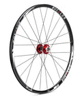 All Terrain Mountain Bike Wheelset With Carbon Hub For 26 27.5 And 29 Inches, Quick Release, aluminum rim, red hub, flat spokes
