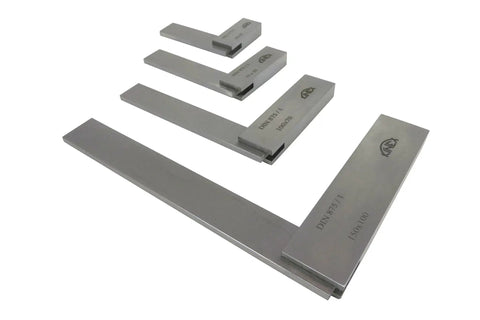 Pro Grade Solid Machinist Square Set With Sizes Two And Three Eighths Inches, Three Inches, Four Inches And Six Inches, DIN 875 Standard