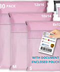 30 Pack Poly Mailers For Clothes With Label Pouch 8x12 10x14 12x16 Self Seal Packing Bags