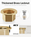 Pop Up Bathroom Sink Drain Stopper With Overflow Detachable Hair Catcher All Metal Rustproof 304 Stainless Steel detail view