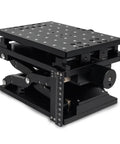 Pro Grade XZ Axis Manual Stage With 50 X 120mm Stroke Sliding Table Rotation And Positioning Platform in anodized black aluminum