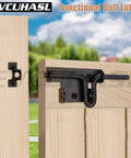 Bi Directional Slide Bolt Gate Latch With Padlock Hole Heavy Duty Sliding Door Lock Hardware for wooden fence black finish