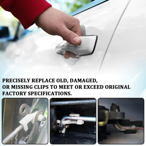 Door Lock Rod Clip Kit For Trucks And SUVs, Heavy Duty Nylon Push Clips for white car door handle latch repair