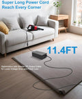 Heavy Duty Rock Solid AC To DC Converter 110V To 12V 30Amp 360Watt with 11.4 foot power cord connected to a black vacuum.