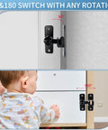 Heavy Duty 90 And 180 Degree Flip Barn Door Lock For Cabinets, Sliding Doors, Bathrooms, And More shown installed on a cabinet