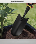 Heavy Duty Garden Hand Trowel Set With Carbon Steel Blades And Rubber Grips 2 Pack For Digging And Planting Built To Last
