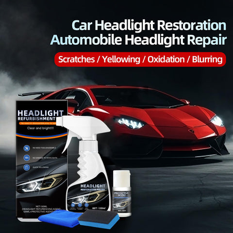 10X Brighter Headlight Restoration Kit With Pro Grade Cleaner And Sealant That Erases Yellowed, Cloudy Lenses In Minutes Displayed