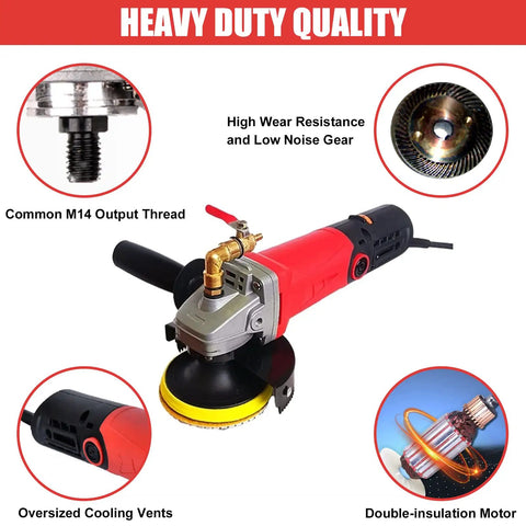 Pro Grade Wet Polisher With 4 Inch Diamond Polishing Pad Kit Six Variable Speeds From 1100 To 5000 RPM 860W 110V Low Noise Buffer