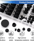 Assorted Rubber Plugs Set With Ninety Pieces Nine Sizes From One Inch To One Fifth Inch Silicone Stoppers in box