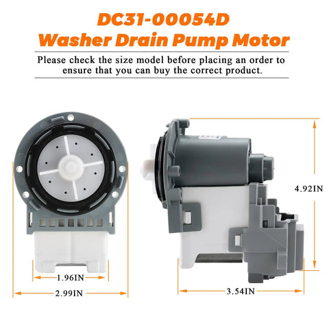 Washer Drain Pump Replacement For WA4 WA5 WF2 WF3 WF4 WF5 Series Direct Substitutes DC31-00178A And DC31-00178D