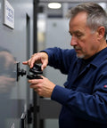 Technician installing Compact Black Rotary Switch With Knob For Heavy Duty Dual Voltage 13A At 125V And 10A At 250V