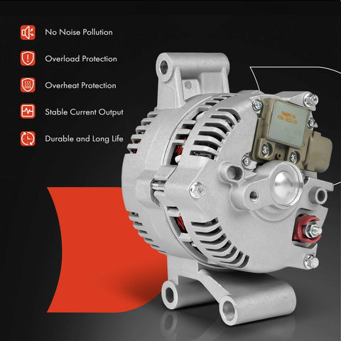 12V 95A High-Output Car Alternator For Ford F150 F250 Explorer E350 Econoline Ranger Bronco Aerostar Escort Mazda, side view