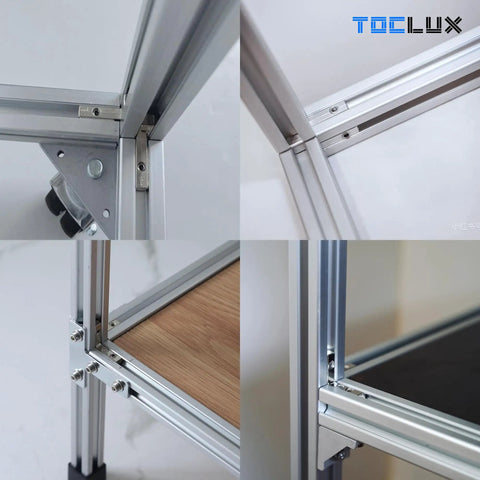 20 Pack 4040 Aluminum Extrusion Hidden Inside Connectors L Shape Corner Brackets With Hex Screws T Slot Linkage Fittings For 40 Series Profiles Zinc Alloy Rustproof close-up of corner connections.