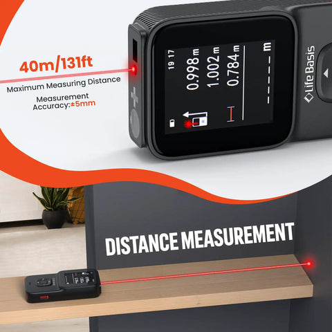 Stud Finder Wall Scanner With 4 High Precision Sensors And Smart Chip, 10 In 1 Measuring Tool For Home DIY, Locates Metal Studs, Joists And Live Wires Behind Walls, Accurate Center And Edge Detection, Easy Calibration For Safe Drilling, distance measurement display