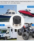 4 Piece Boat Trailer Wheel Bearing Protector Set With Stainless Steel Hub Grease Caps And Protective Bra Dual 2.441 Inch Design