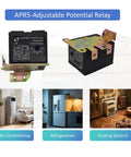 Adjustable Potential Relay With 30A At 110 To 270 VAC for 3 and 5 terminal systems shown with air conditioning use.