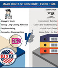Comparison of 2026 Year Stickers for End Tab File Folders Holographic Fuchsia Chart Labels USA Made versus competitor
