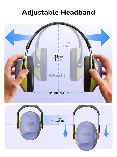 Noise Cancelling Earmuffs For Kids And Adults With Kid Friendly All Day Comfort Fit Hearing Protection NRR 28 dB adjustable headband