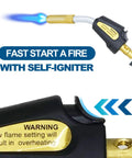 Propane Torch Head With 4.7 Foot Hose For Easy Reach And Precise Work MAP Pro Gas Torch Kit close-up with self igniter