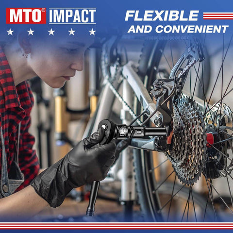 Person using Two Piece 1/2 Inch Female To 3/8 Inch Male Impact Socket Adapter Set For 1/2 Inch Drive Tools And Impact Wrenches on bicycle