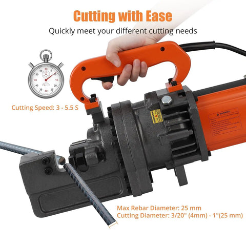 Beast Electric Hydraulic Rebar Cutter With 900W Motor 110V Cuts Up To Five Eighths Inch Rebar Size Five 4 To 16 Mm Heavy Duty Concrete Construction Tool With Blades Fast Cutting In 3 To 4 Seconds, cutting rebar