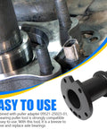 Close-up of Beefy Rear Axle Bearing Puller Tool For Toyota Tacoma 1984-2018 And 4Runner 1984-2013 with adapter attachment in use.