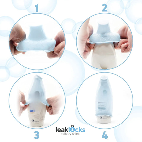 Elastic Toiletry Sleeve Set Keeps Liquids From Leaking In Luggage, Leak Proof Travel Bottle Covers For Standard And Travel Sized Toiletries