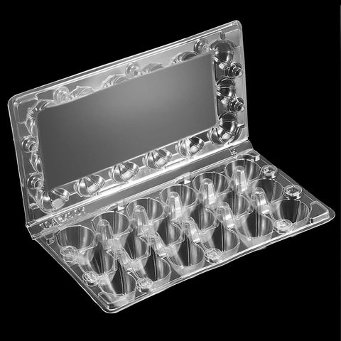 Stackable 100 Pack Plastic Egg Cartons For Quail Eggs 18 Grid Clear PVC Reusable Durable Bulk Buy For Farm Market Or Home Kitchen Locking Buckle Design Keeps Eggs Secure