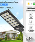 600W Solar LED Flood Light With Motion Sensor, Remote Control And Mount Bracket, Waterproof Dusk To Dawn Outdoor Lighting