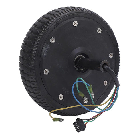 High Torque 6.5 Inch 200W 36V Hub Motor Wheel for DIY Replacement and Repairs Rain Resistant Replaceable Wheel showing wires