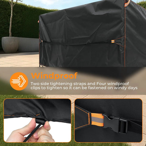 Extra Large Weatherproof Outdoor Dining Set Cover With Vents For Table Sofa And Chairs Heavy Duty Waterproof Oxford Fabric UV Resistant Keeps Rain Snow Sun Fade At Bay fits large patio sets black with windproof clips