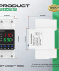 Adjustable Voltage Protector Built Tough With 110V And 1 To 63A Smart Circuit Breaker Overcurrent Protection Low Voltage Cutoff 80 To 110V High Voltage Cutoff 130 To 150V DIN Rail AC Disconnect, white 51.6 x 81.2mm