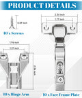 10 Pack Half Inch Overlay Soft Close Cabinet Hinges With 105 Degree 3D Adjustable Clip On Concealed Cupboard Hinges For Kitchen Cabinet Doors Includes Screws