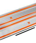 Heavy 7.25 Inch Track Saw With 110 Inch Guide Rail Bundle featuring two aluminum guide rails for precise cuts.