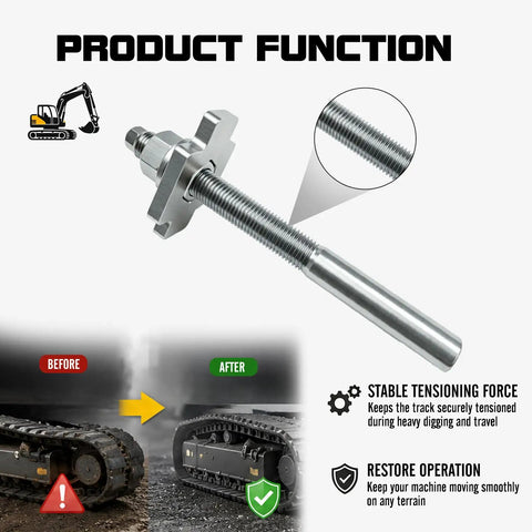 Durable Replacement Track Tensioner Assembly For 1 Ton Mini Excavator Fits One Track Easy Install DIY Friendly Heavy Duty Part For Small Digging Jobs Includes Hardware And Reliable Performance For Long Life, steel tensioner rod