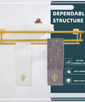 Brushed Dark Gold Stainless Steel Towel Rack With Shelf For Bathroom SUS 304 Hand Towel Holder Wall Mount 27.56 Inches