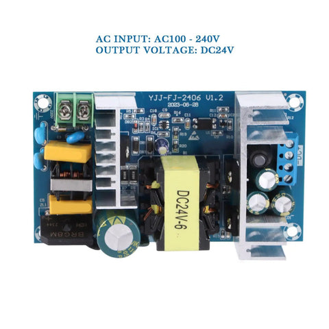 Heavy Duty Ac 100 240V To 24V Dc Switching Power Supply Module Delivers 150 Watts Of Rock Solid Juice To Industrial Control Gear With Zero Drama Regulation top view showing connections and output.
