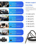 Nylon Braided 3.5mm Aux Cable 3.3ft 1m HiFi Sound With Dope Tangle Free Build For Headphones Car Stereos Home Speakers And Any 3.5mm Device Like iPhone iPad iPod Echo And More., 1m braided aux cable with gold-plated plugs shown with car and home use options